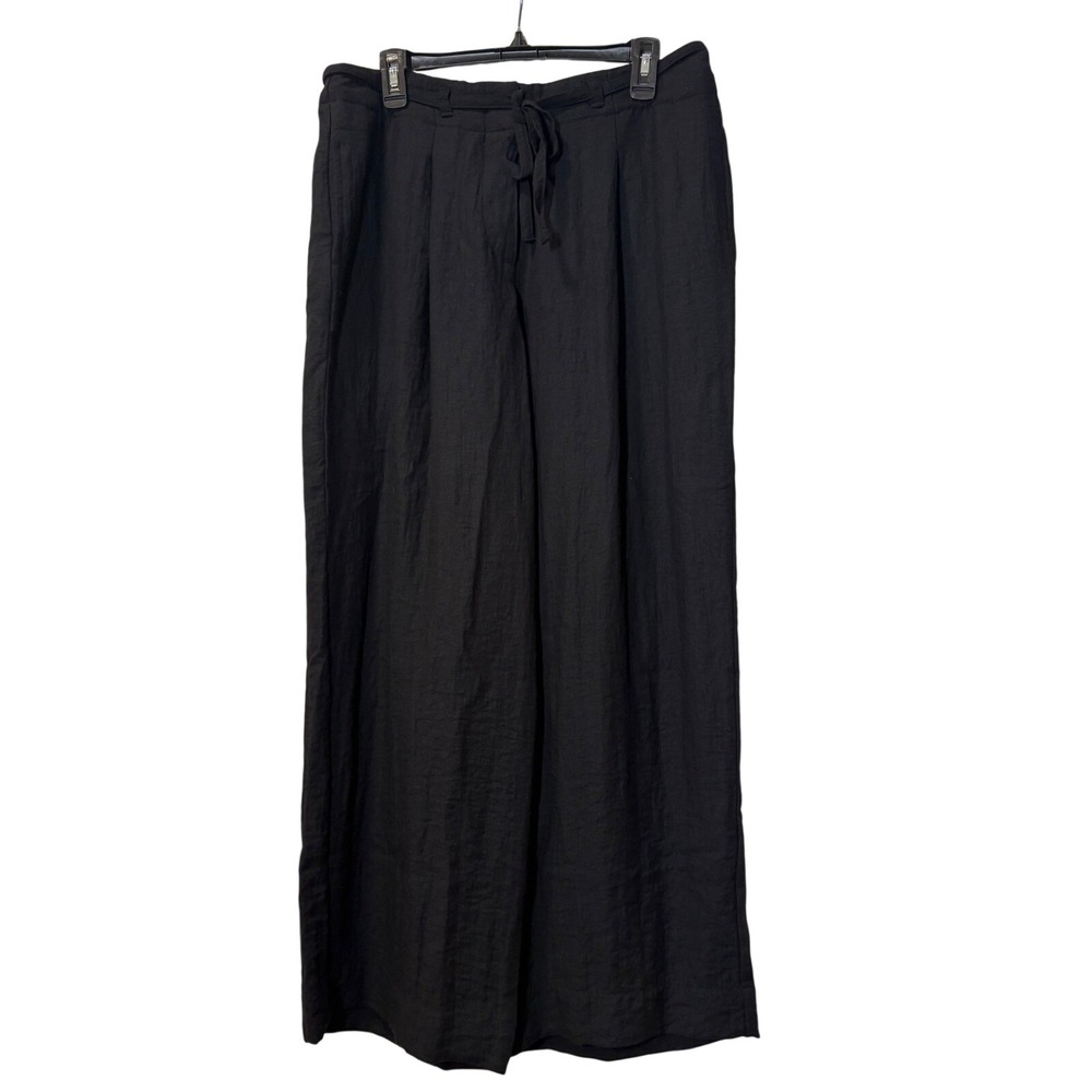 DKNY Black Wide Leg Rayon Blend Trousers Womens Size 10